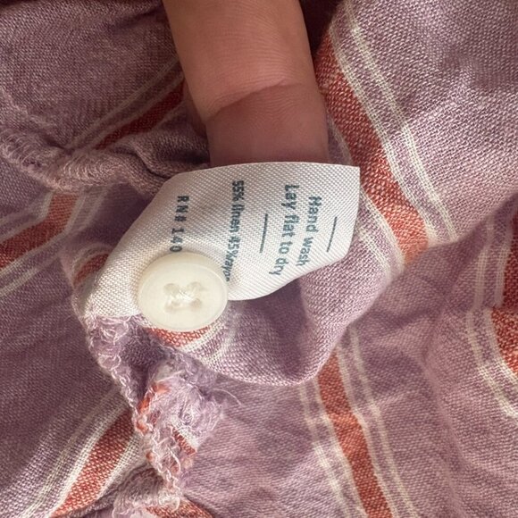 Marine Layer Lake Tank Dress In Lavender Red Stripe Linen Blend Coverup size S - Picture 6 of 10